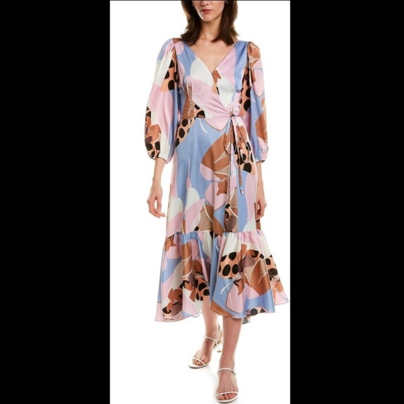 🌟HP🌟 Anthropologie NWT Hutch Bloom Wrap MIDI Dress Size XXS. - Picture 4 of 14